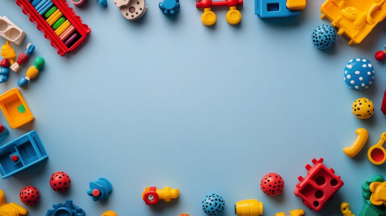 Kids playing with colorful toys